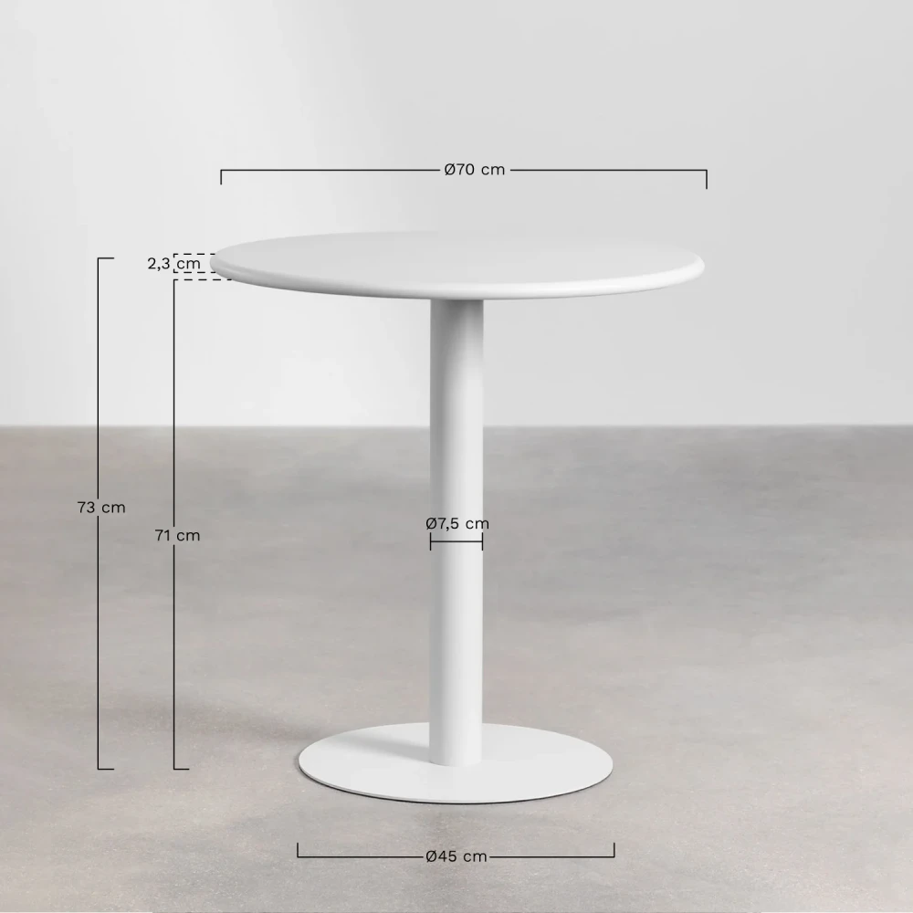 mobiliario-contract-mesa blanca tablero redondo 70cm 4